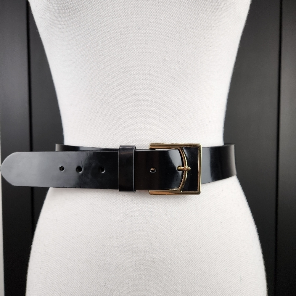 Lauren Ralph Lauren black Belt With Gold & Black Hardwear Size Small
